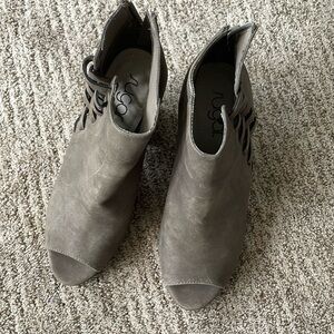 Peep toe booties